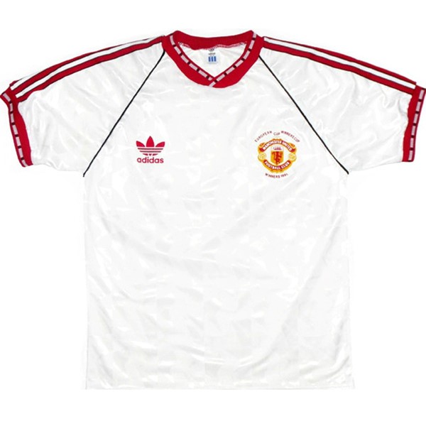 Tailandia Camiseta Manchester United Segunda Equipación Retro 1991 Blanco